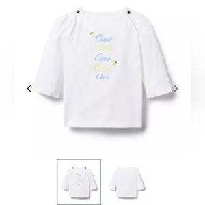 JANIE AND JACK EMBROIDERED CAIO TEE. SIZE 3.
